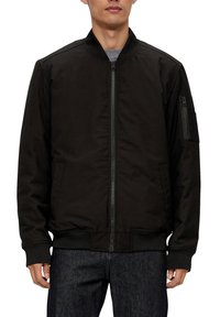 s.Oliver TWILL MIT RÜCKEN - Bomberjacke - schwarz