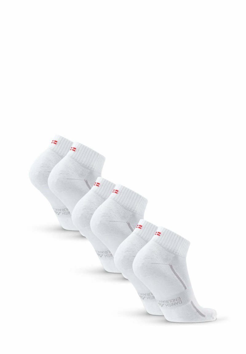 Pack De 3 Chaussettes Tennis DANISH ENDURANCE - Taille UK 6-8 - Blanc, Coton Bio - Mi-mollet