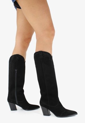 TEXAS - Cowboy- / bikerstøvler - camoscio nero