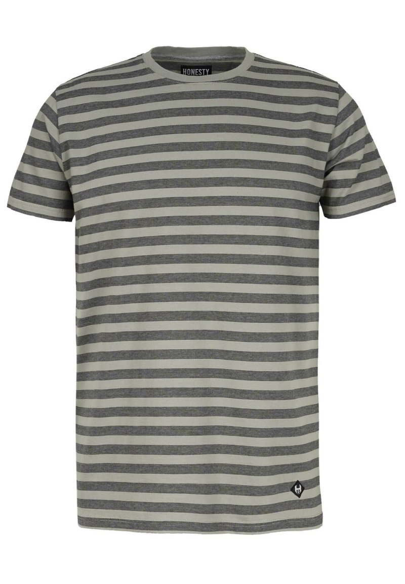 Herren T-Shirts basic | Honesty Rules ZIG ZAG T-Shirt print moos black/grün - ND27811 Herren T-Shirts basic | Honesty Rules ZIG ZAG T-Shirt print moos black/grün - ND27811