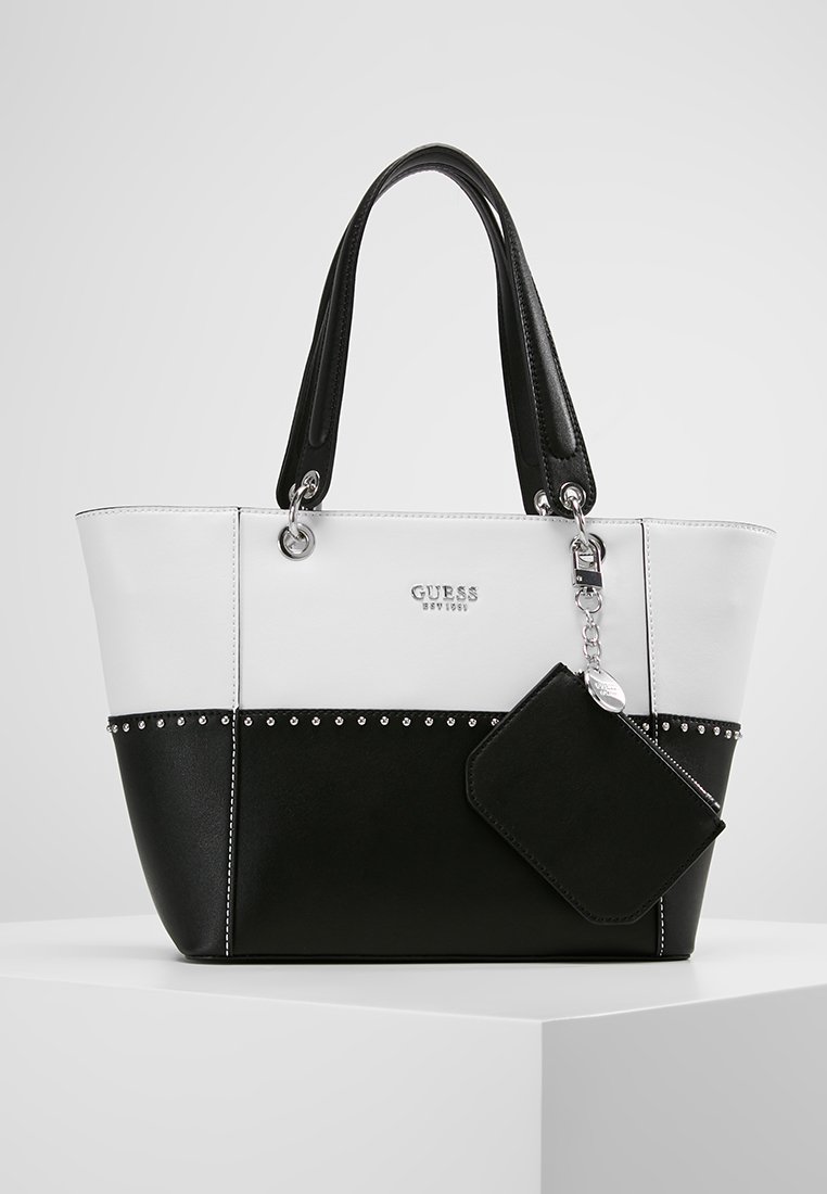 guess black and white handbag