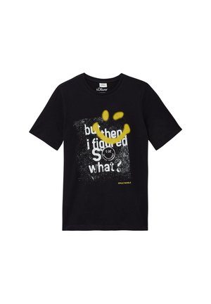 MIT SMILEY-PRINT - T-Shirt print - schwarz