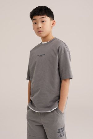 WE Fashion BLUE RIDGE - T-shirt imprimé - taupe