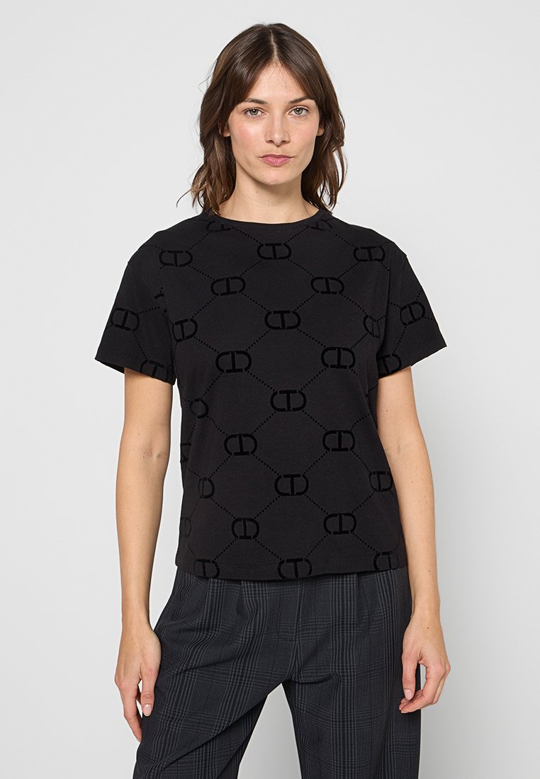 TWINSET T-shirt basic antraciet gemêleerd