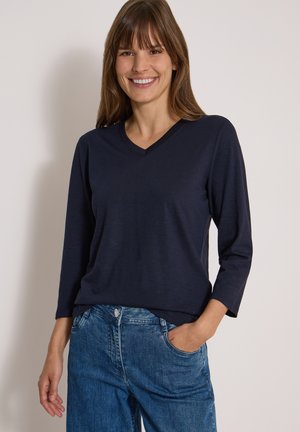 Cecil, 3/4-ARM SHIRT IN UNIFARBE MIT V-NECK - T-shirt à manches longues - urban dark blue