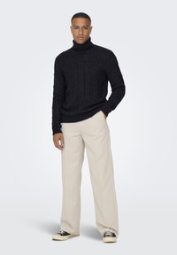 Only & Sons STRUKTUR - Strickpullover - dark navy