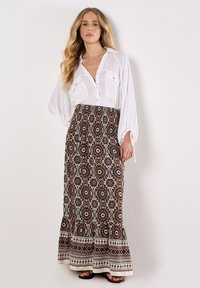 Apricot BATIK PRINT SMOCKED - Maxirock - brown