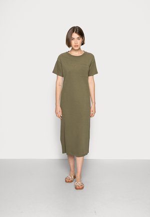 SUEDE OVERSIZED DRESS - Jersey dress - kale