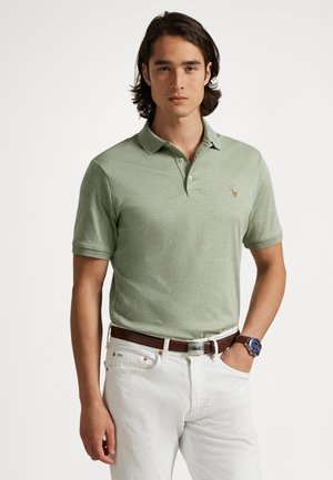 CUSTOM SLIM FIT SOFT COTTON POLO SHIRT - Pikeepaita - greenery heather