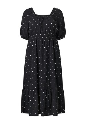 Ellos Plus collection, MAXIKLEID MIT PUFFÄRMELN. - Hverdagskjole - schwarz mit punkten