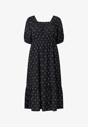 Ellos Plus collection, MAXIKLEID MIT PUFFÄRMELN. - Hverdagskjole - schwarz mit punkten