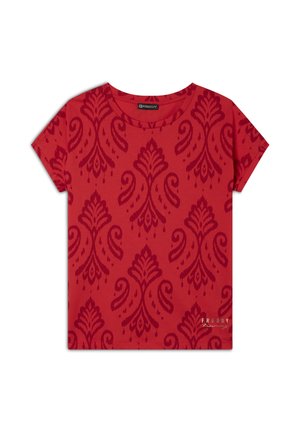 Camiseta estampada - allover ikat poppy red