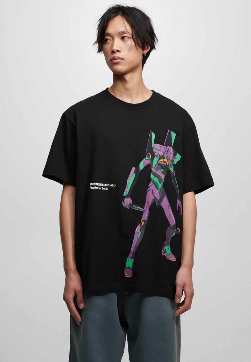 PULL&BEAR Tshirt z nadrukiem/czarny melanż Zalando.pl