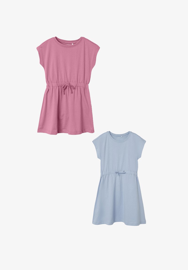 Name it 2ER-SET MIDI KURZAM RUNDHALS - Jerseykleid - altrosa