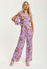Liquorish floral-asymmetrical - Jumpsuit - purple