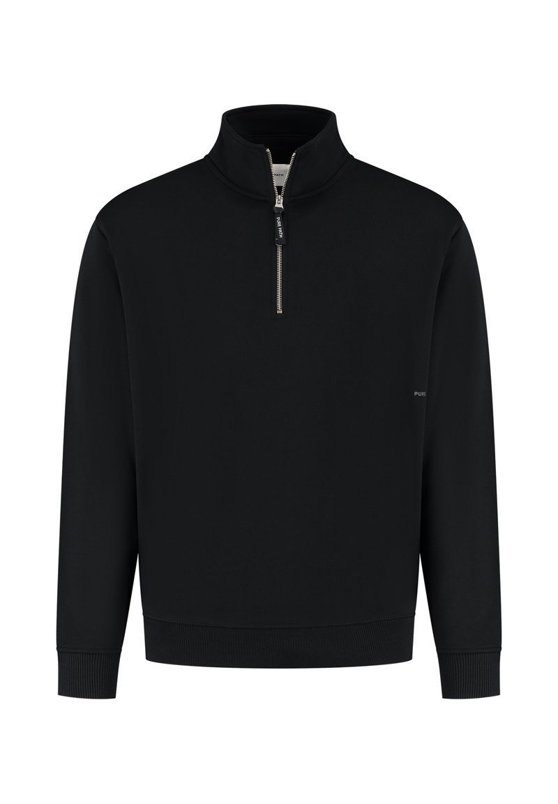 Heren lange mouw Zware Katoen Binnenkant Fleece Half Zip