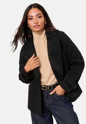 REGULAR FIT - BELTED COLLARED - Blejzer - black