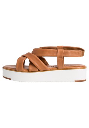 Platform sandals - cognac