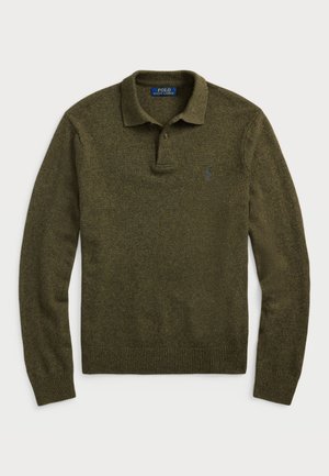 Polo Ralph Lauren WOOL-COTTON POLO-COLLAR SWEATER - Jumper - cargo olive heather