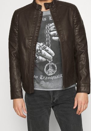 Chaqueta de cuero sintético - dark brown