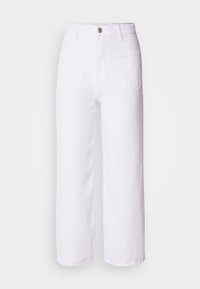 WIDE FIT CULOTTE LENGTH HIGH WAIST - Široke nogavice - white