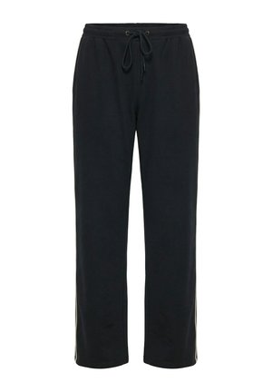 Ulla Popken, SWEATHOSE ROSE, WEITES BEIN, GALONSTREIFEN - Pantalones deportivos - black