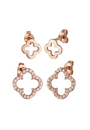 CLOVER LEAVE SPARKLING - Ohrringe - rose gold-coloured