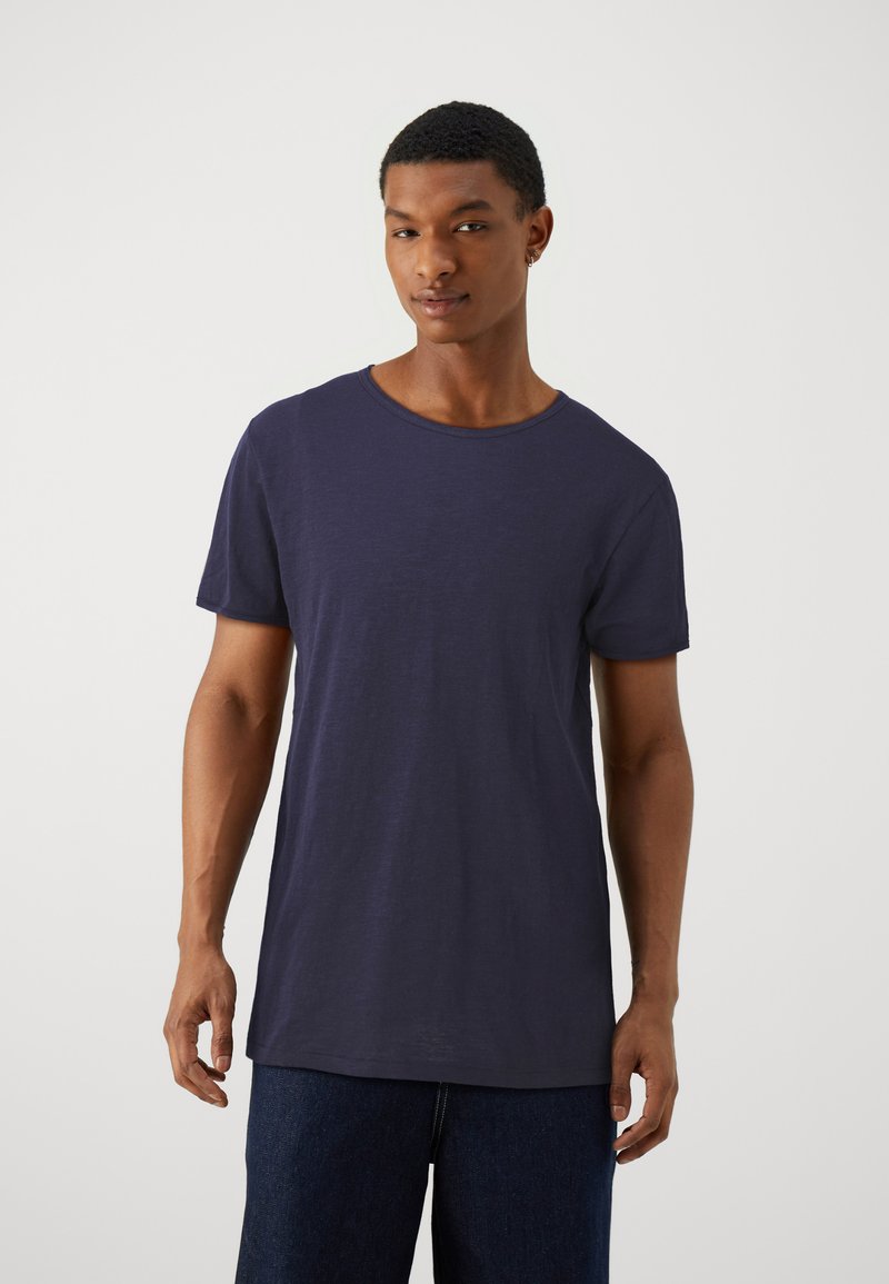 Selected Homme SLHMORGAN SS O-NECK TEE W NOOS - Basic póló - maritime blue