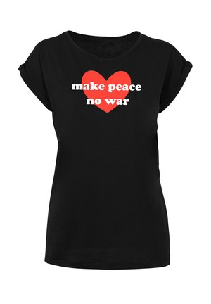 PEACE HEART - Printtipaita - black