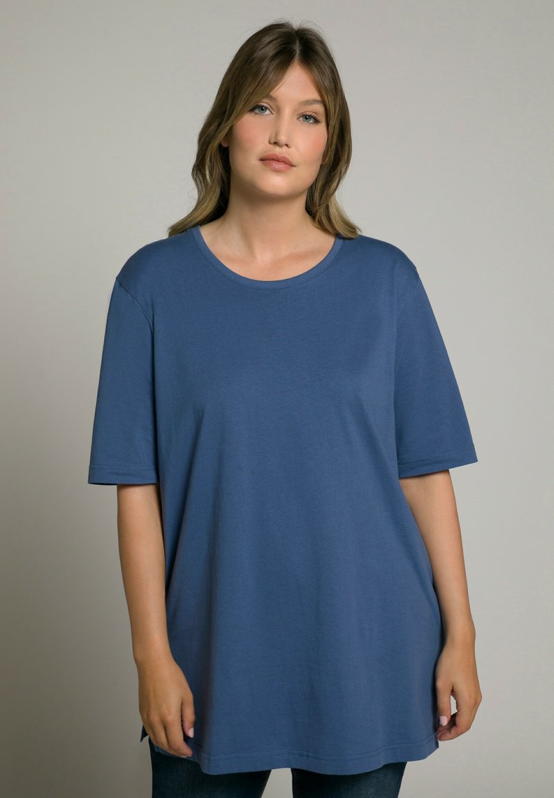 Ulla Popken PLUS SIZE SHORT SLEEVE TEE  - T-Shirt basic - helles segelblau