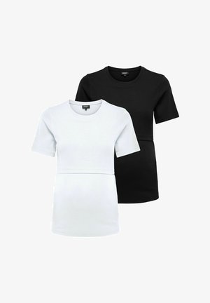 ONLY MATERNITY, TOP OLMNIMA 2-PACK TOP - Camiseta básica - black