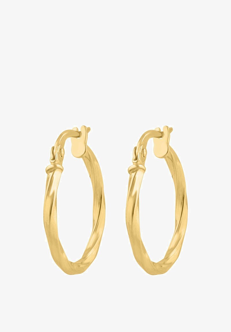 Kuldsetest keeratud rõngakujulistest kõrvarõngastest, millel on läikiv viimistlus. Omavad turvalist kinnitust ja veidi ebaühtlast kuju lisamaks tekstuuri.