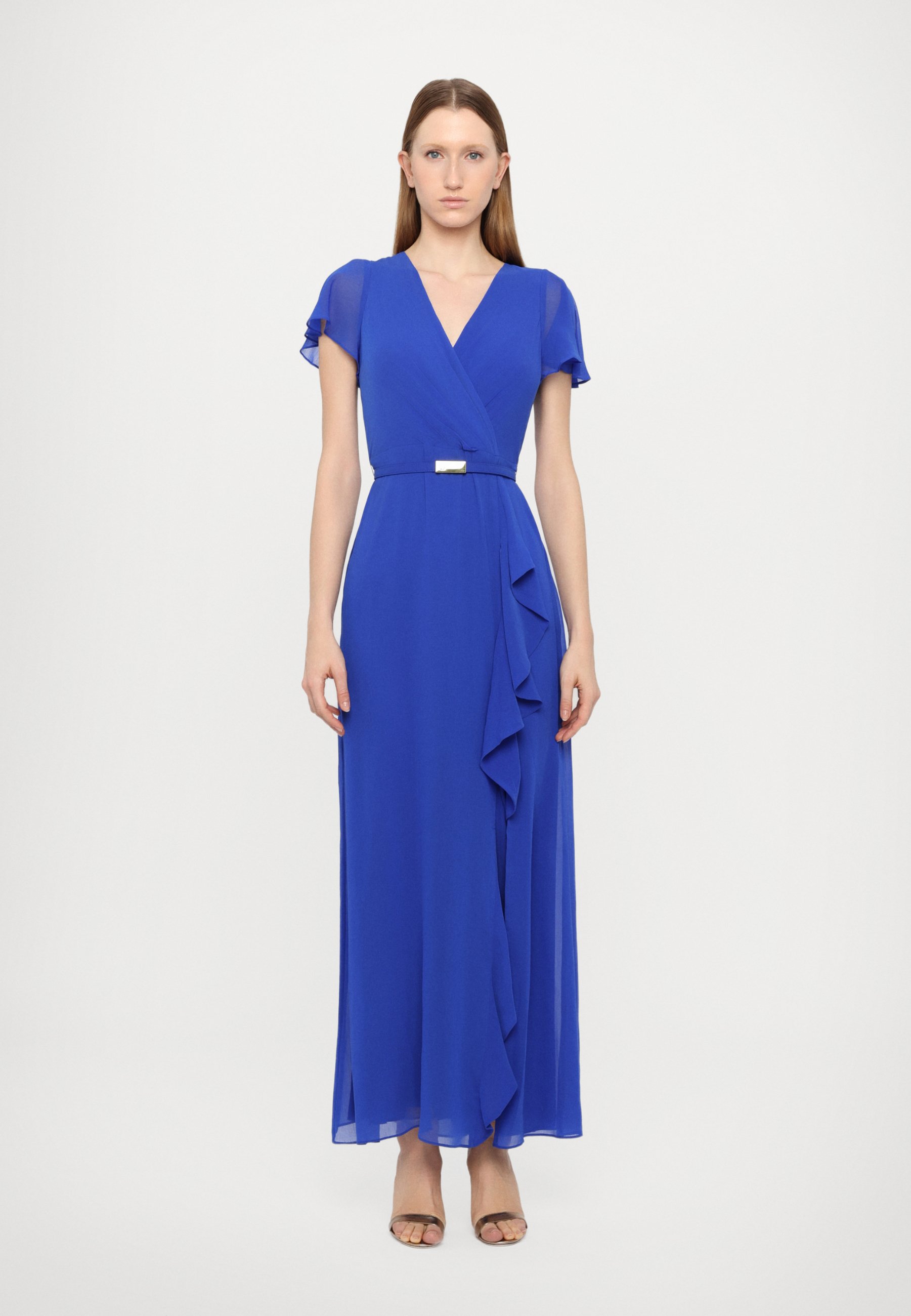 Lauren Ralph Lauren BELTED GEORGETTE FLUTTER SLEEVE GOWN - Occasion wear - new sapphire/blue - Zalando Lauren Ralph Lauren BELTED GEORGETTE FLUTTER SLEEVE GOWN - Occasion wear - new sapphire/blue - Zalando