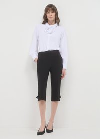 Calliope CAPRI CON FIOCCHETTI - Stoffhose - ultrablack