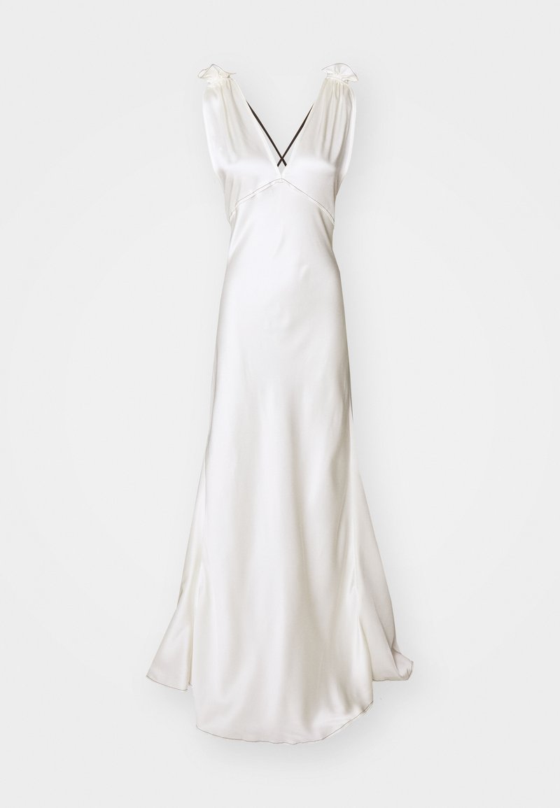 green emerald velvet dress Floor-Length Cami Dress In Ivory – Victoria Beckham UK main image 1