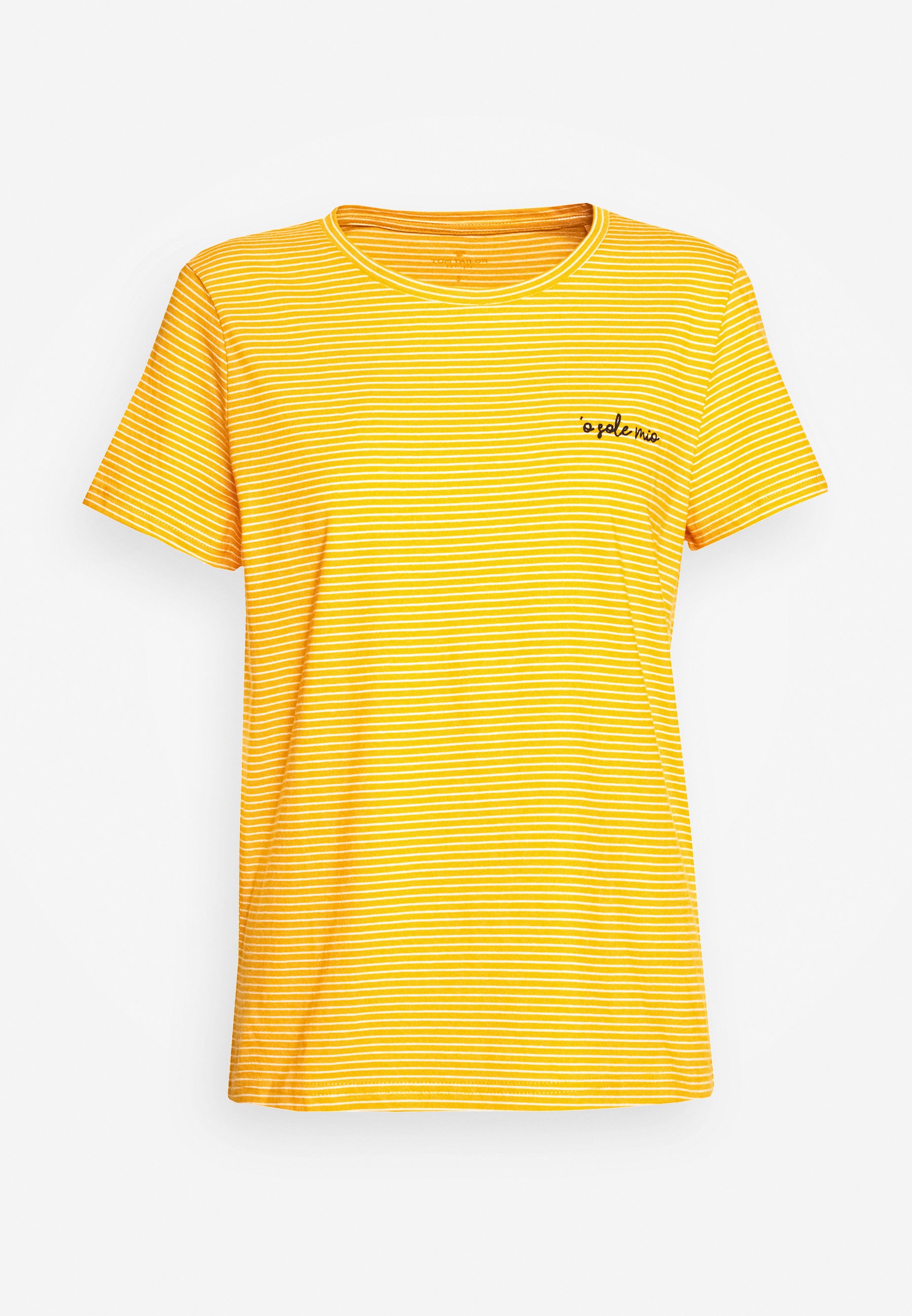 TOM TAILOR T shirts med print yellow Zalando.no TOM TAILOR SLUB CREW NECK - T-shirts med print - deep golden yellow