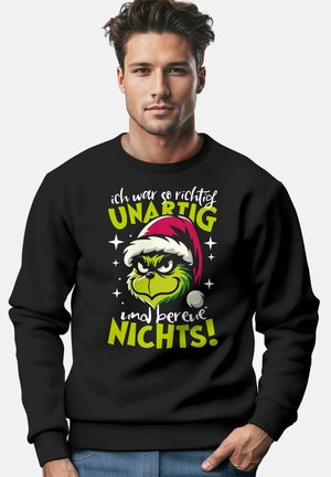 MoonWorks WEIHNACHTS GRINCH SPRUCH UNARTIG - Sweatshirt - variante  schwarz