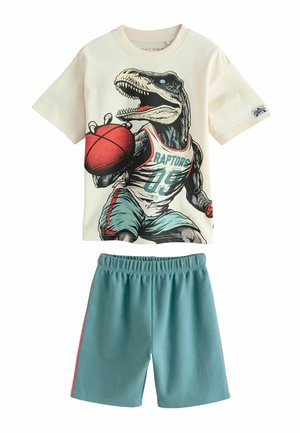 Next SET - Yöasusetti - white blue dinosaur