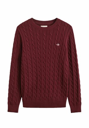 GANT, CABLE  - Пуловер - deep grape wine