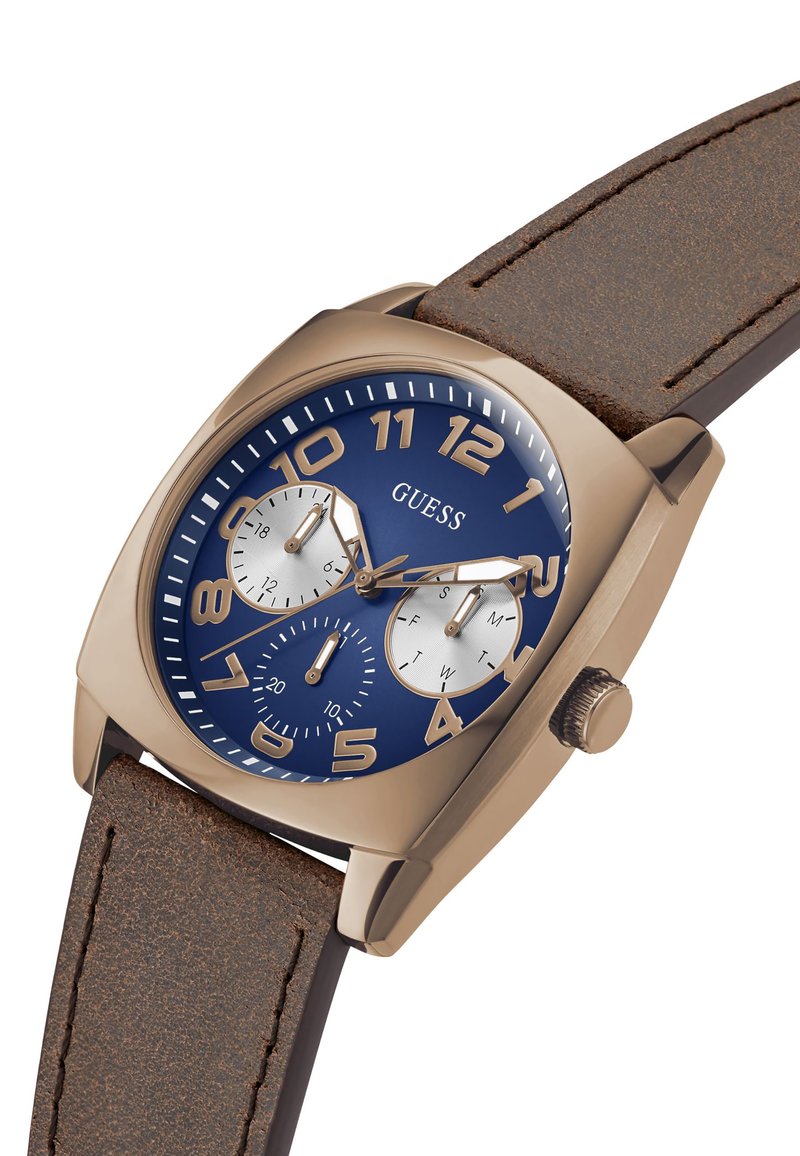 GUESS Orologio Con Cinturino In Pelle Marrone W0056L2 - Griffe Gioielli