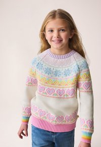 Little Bird REGULAR FIT - PASTEL FAIRISLE KNITTED FAMILY CHRISTMAS - Trui - white