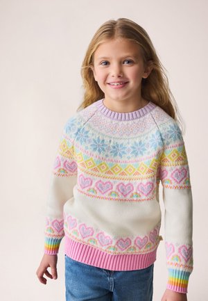 Little Bird REGULAR FIT - PASTEL FAIRISLE KNITTED FAMILY CHRISTMAS - Strickpullover - white