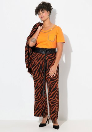 ZEBRAMUSTER ELASTIKBUND. - Broek - dark orange