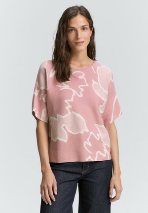 T-shirt con stampa - floral rose knit design