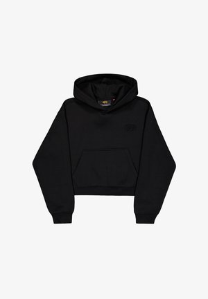 Alpha Industries, RHINESTONE WORLD LOGO HOODIE W - Felpa con cappuccio - black