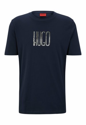 T-shirt Homme Hugo RN Relaxed – 100% Coton, Coupe Décontractée, Couleur Bleu Marine, Taille L