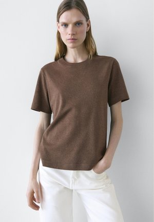Massimo Dutti T-shirt basique - brown