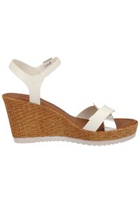 s.Oliver SANDALEN - Wedge sandals - white/silver 193