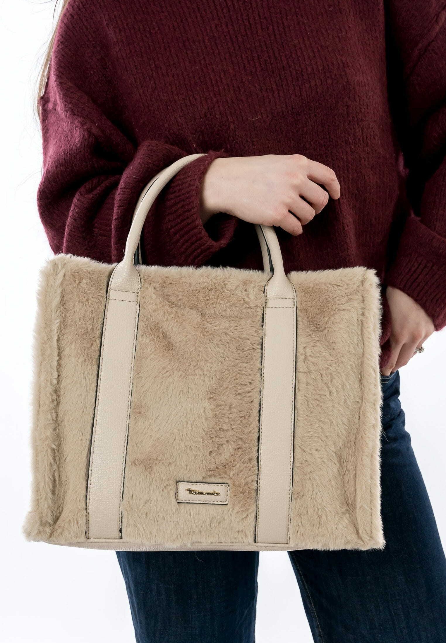 Sac à Main Tamaris TAS Garcia Cityshopper - Taille M, 34x23x7 Cm - Polyester Beige - Bandoulière Réglable - Style Ville - 8
