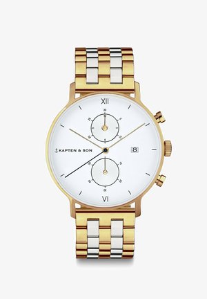 Kapten & Son CHRONO - Chronograph - silver coloured and gold coloured white